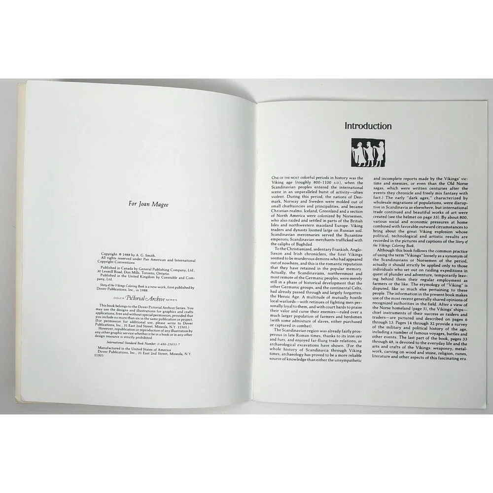Story Of The Vikings Paperback Historical Educational Coloring Book